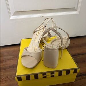 Sam Edelman Cream Block Heels